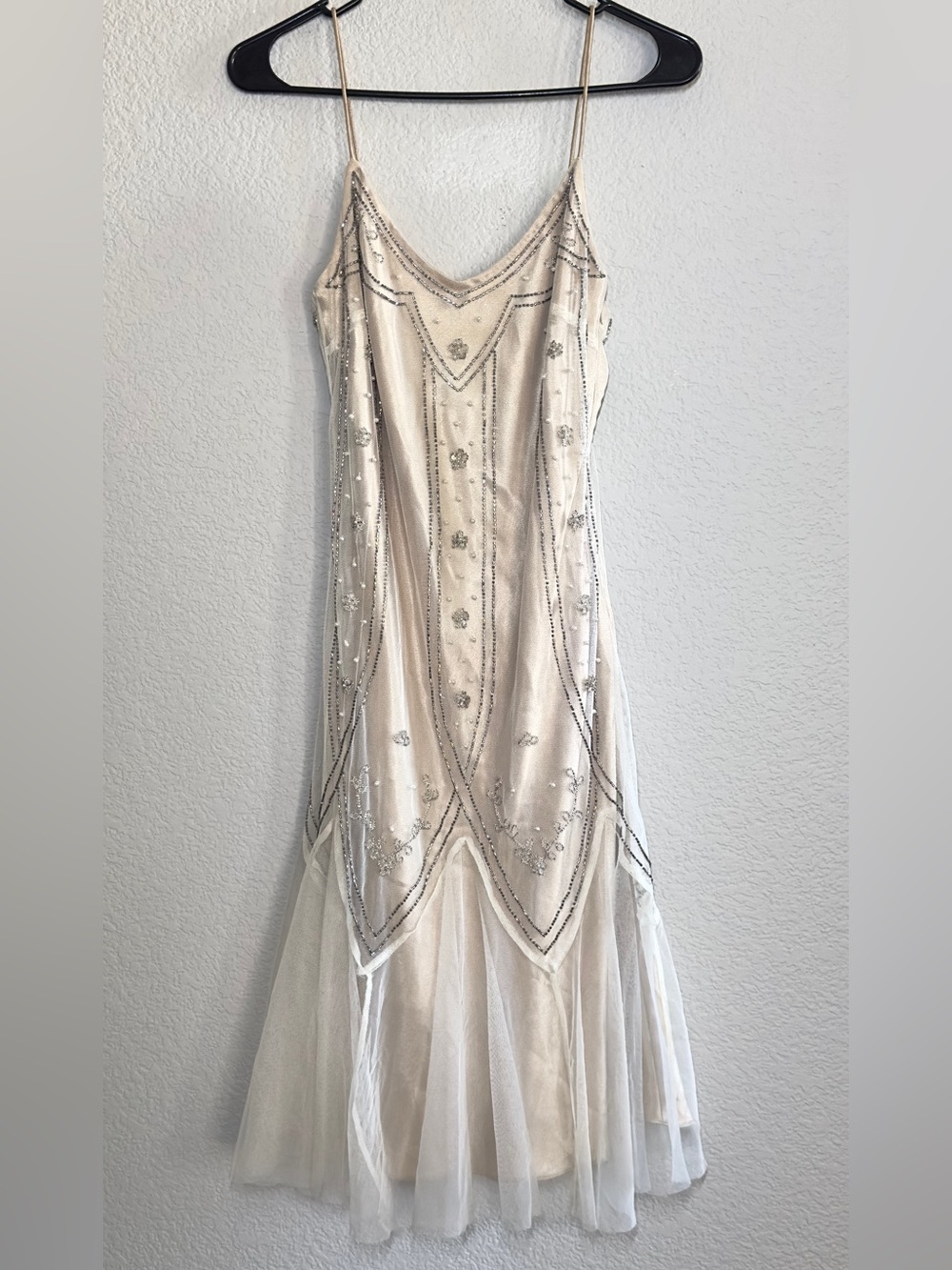 Dave and Johnny by Laura Pardy Silver Beaded Dress